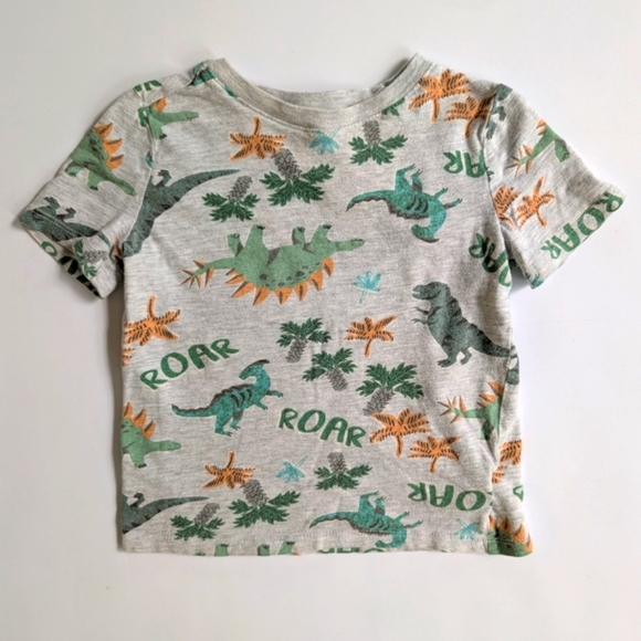 Old Navy Kids Dinosaur Roar T-Shirt - Gray and Green - Picture 1 of 2